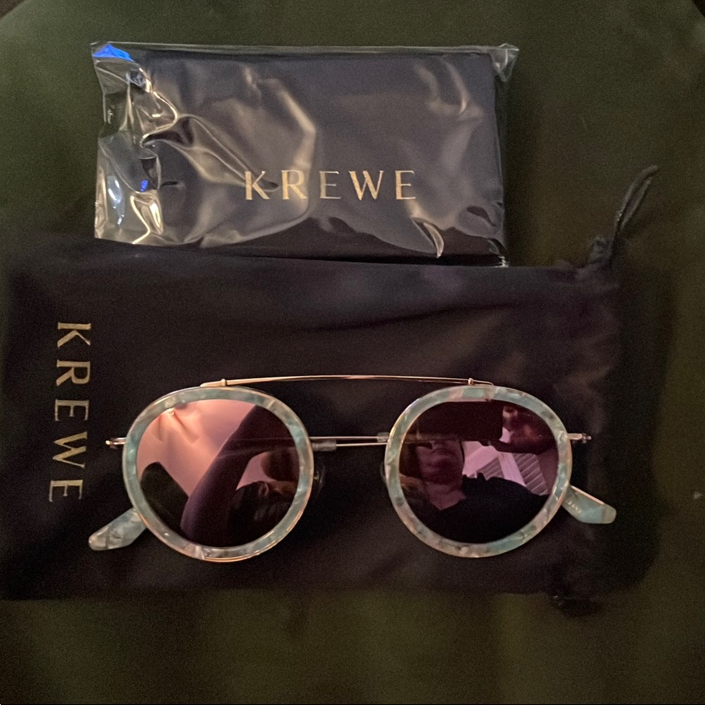 KREWE Conti seaglass rose gold mirrored sunglasses